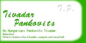 tivadar pankovits business card